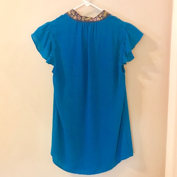 Anthropologie Bright Blue Top - Picture 2 of 4